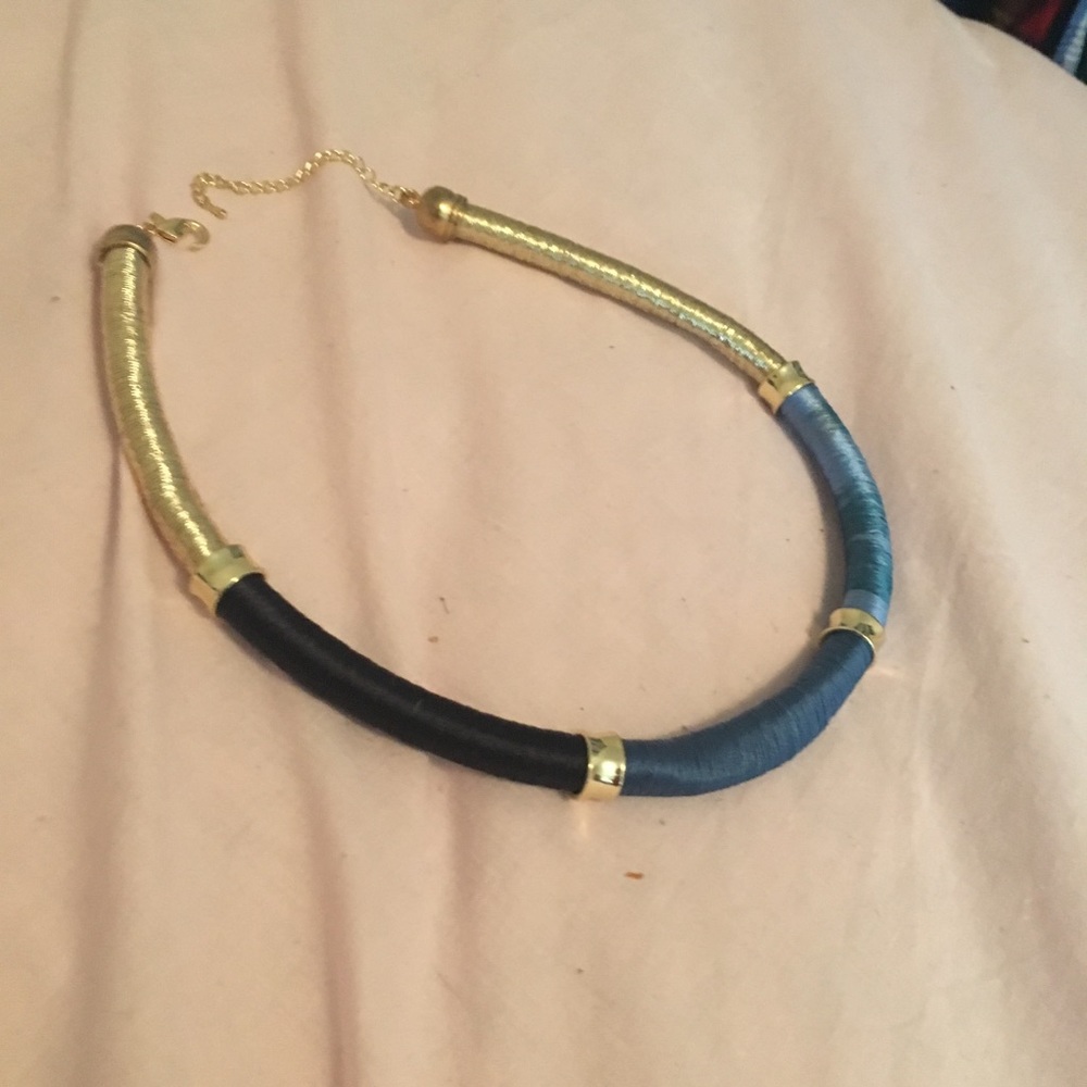 Blue and gold choker